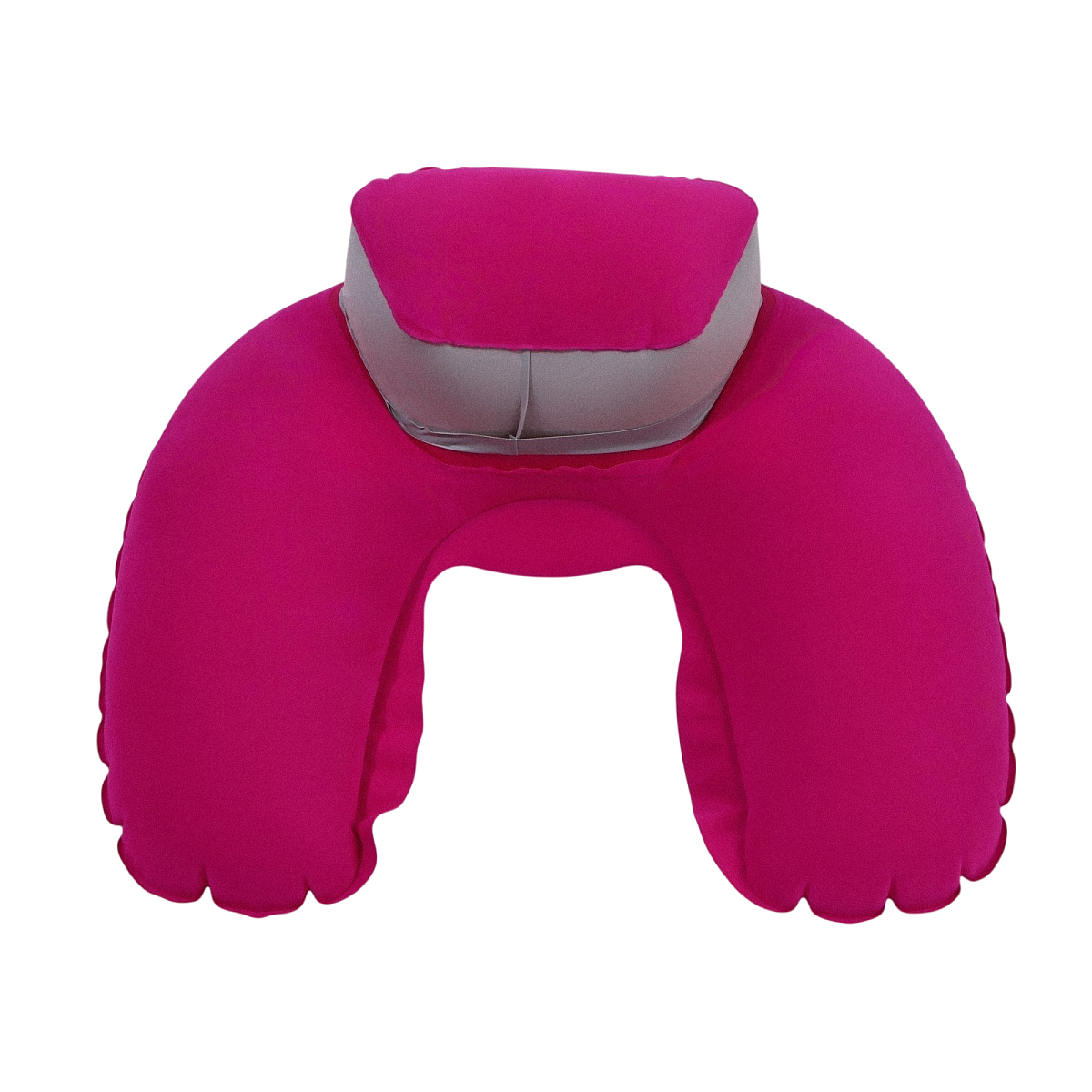 Подушка надувная для шеи, с подголовником, в чехле, 43×28 см, розовая